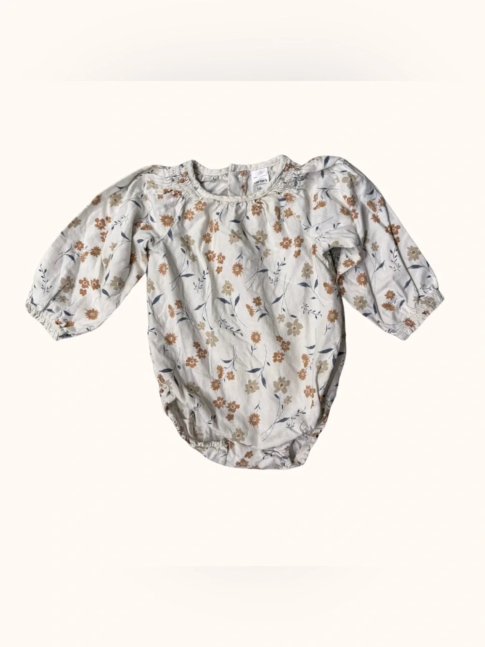 Carter's Cream Floral Long-Sleeve Baby Top